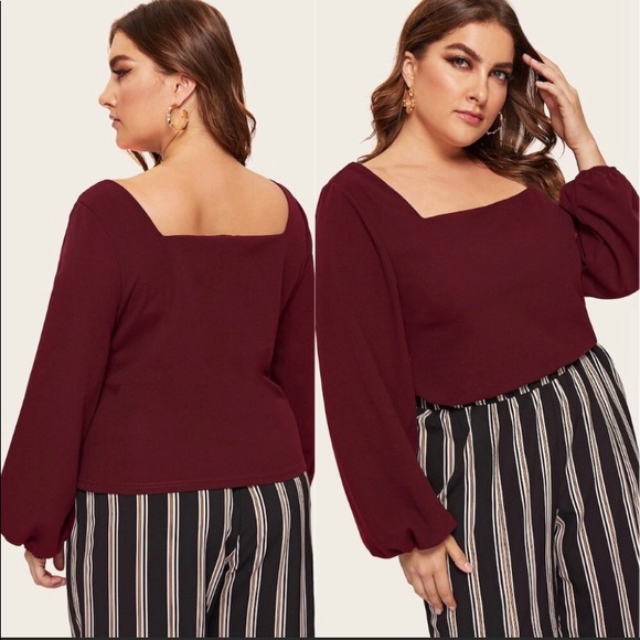 ♥️2 left ♥️Plus size burgundy top - Picture 1 of 3